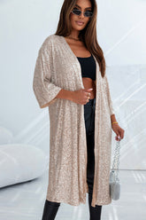Sequin Open Front Duster Cardigan | Dress In Beauty